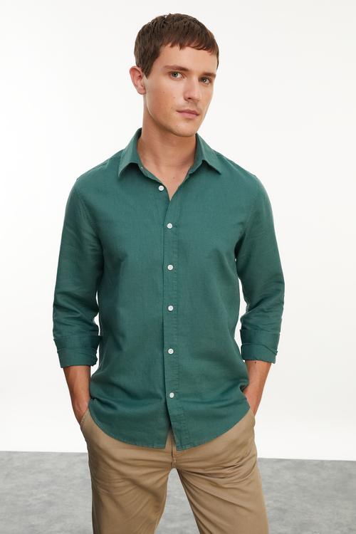  KETEN KARIŞIMLI REGULAR FIT GÖMLEK