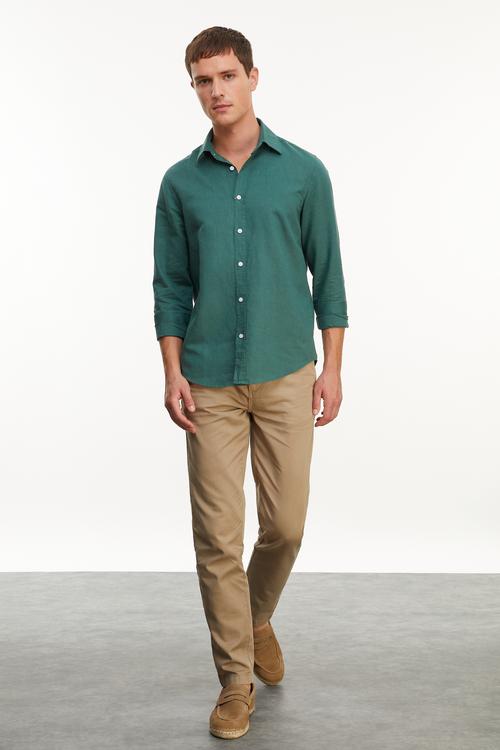  KETEN KARIŞIMLI REGULAR FIT GÖMLEK