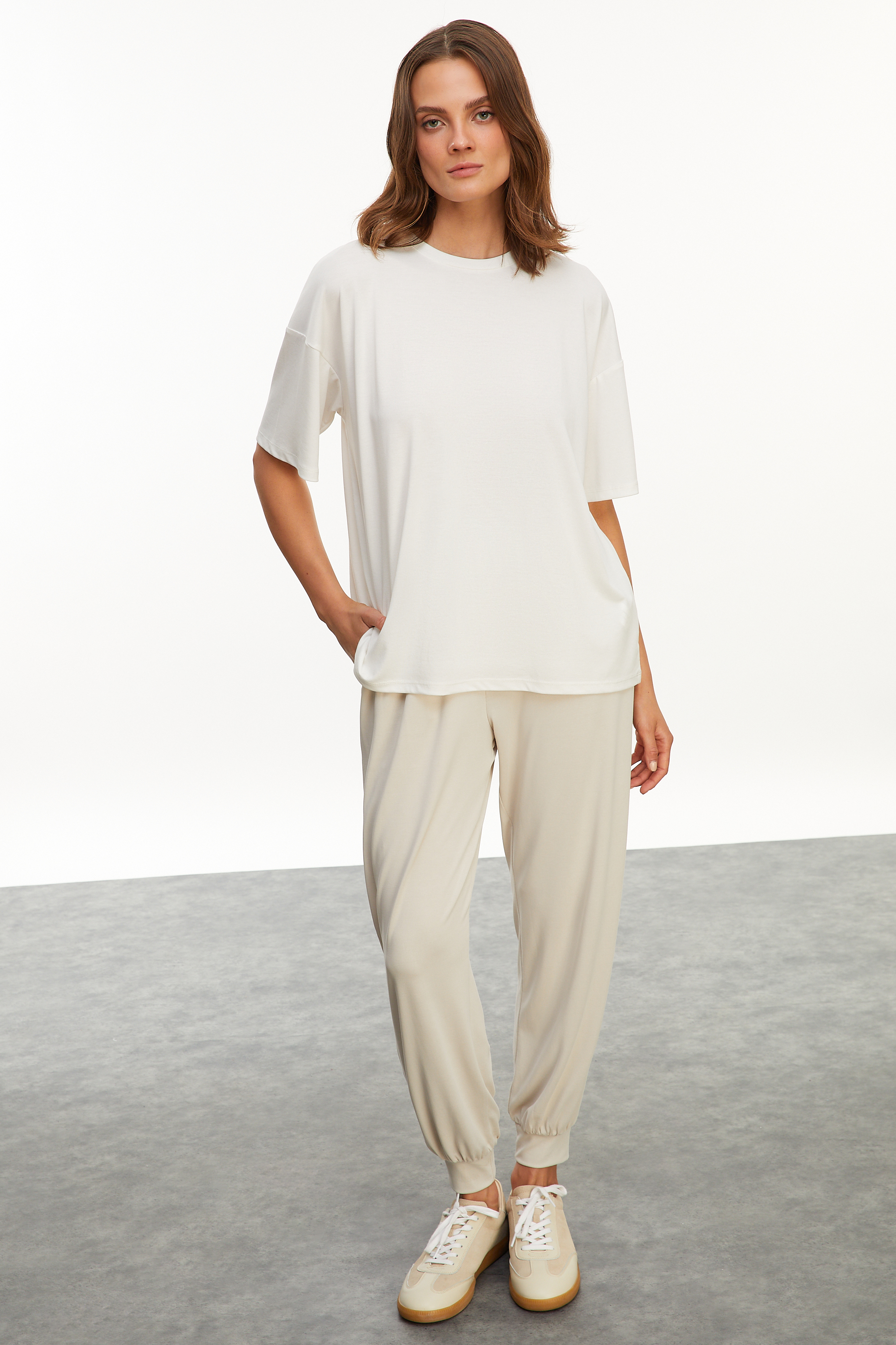 MODAL KARIŞIMLI BİSİKLET YAKA T-SHIRT