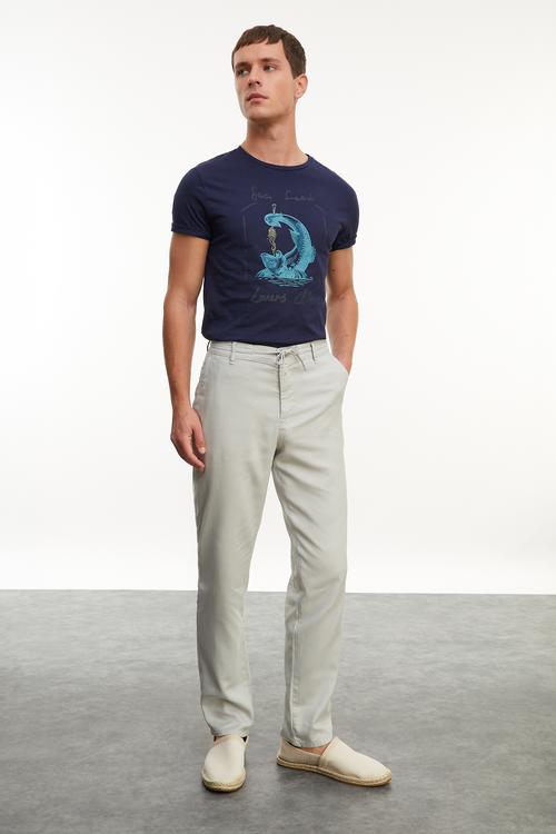  BASKILI BİSİKLET YAKA KISA KOLLU T-SHIRT