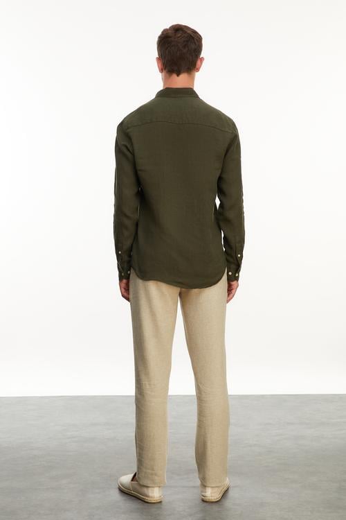  SLIM FIT KETEN GÖMLEK