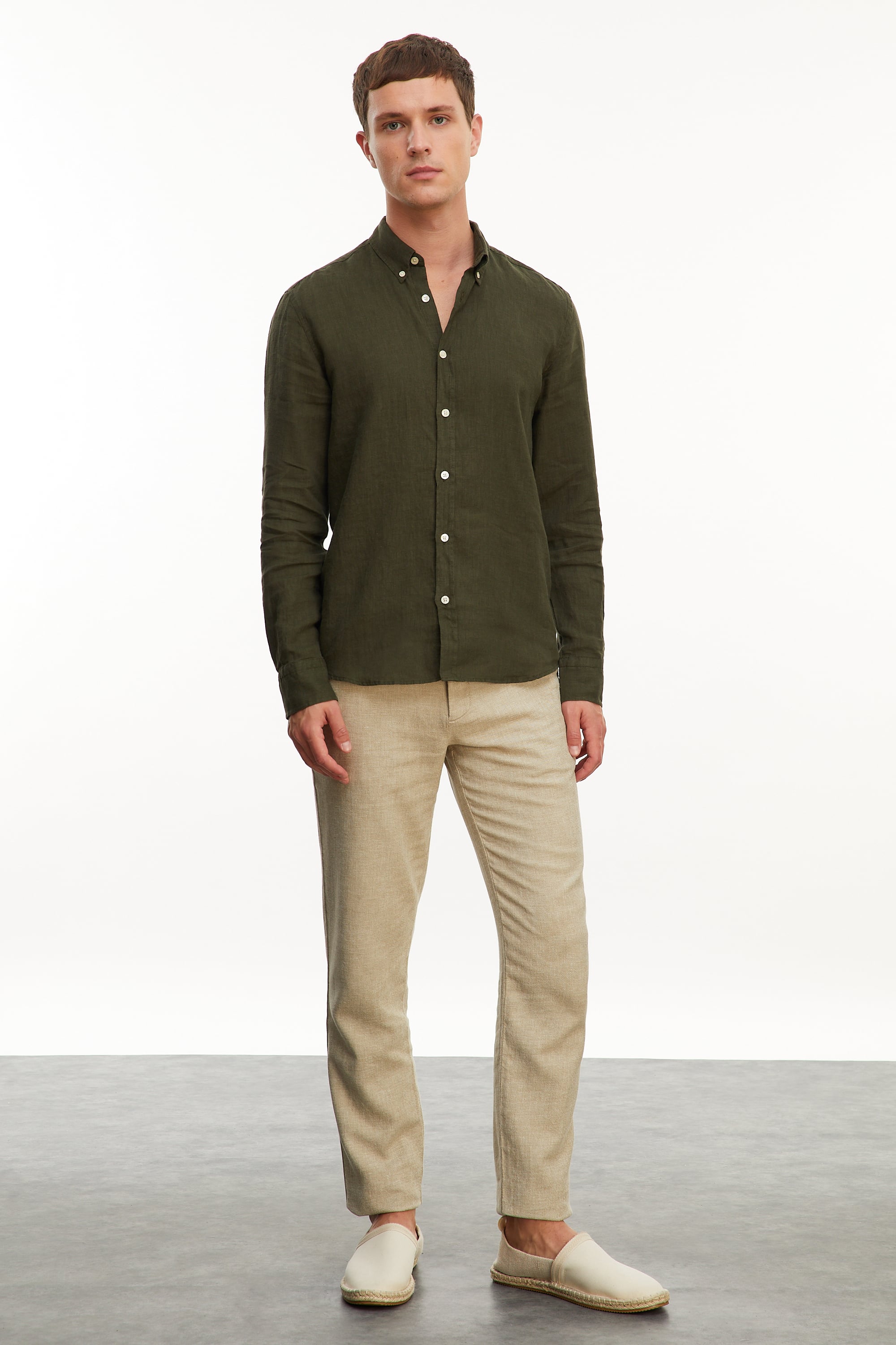 SLIM FIT KETEN GÖMLEK