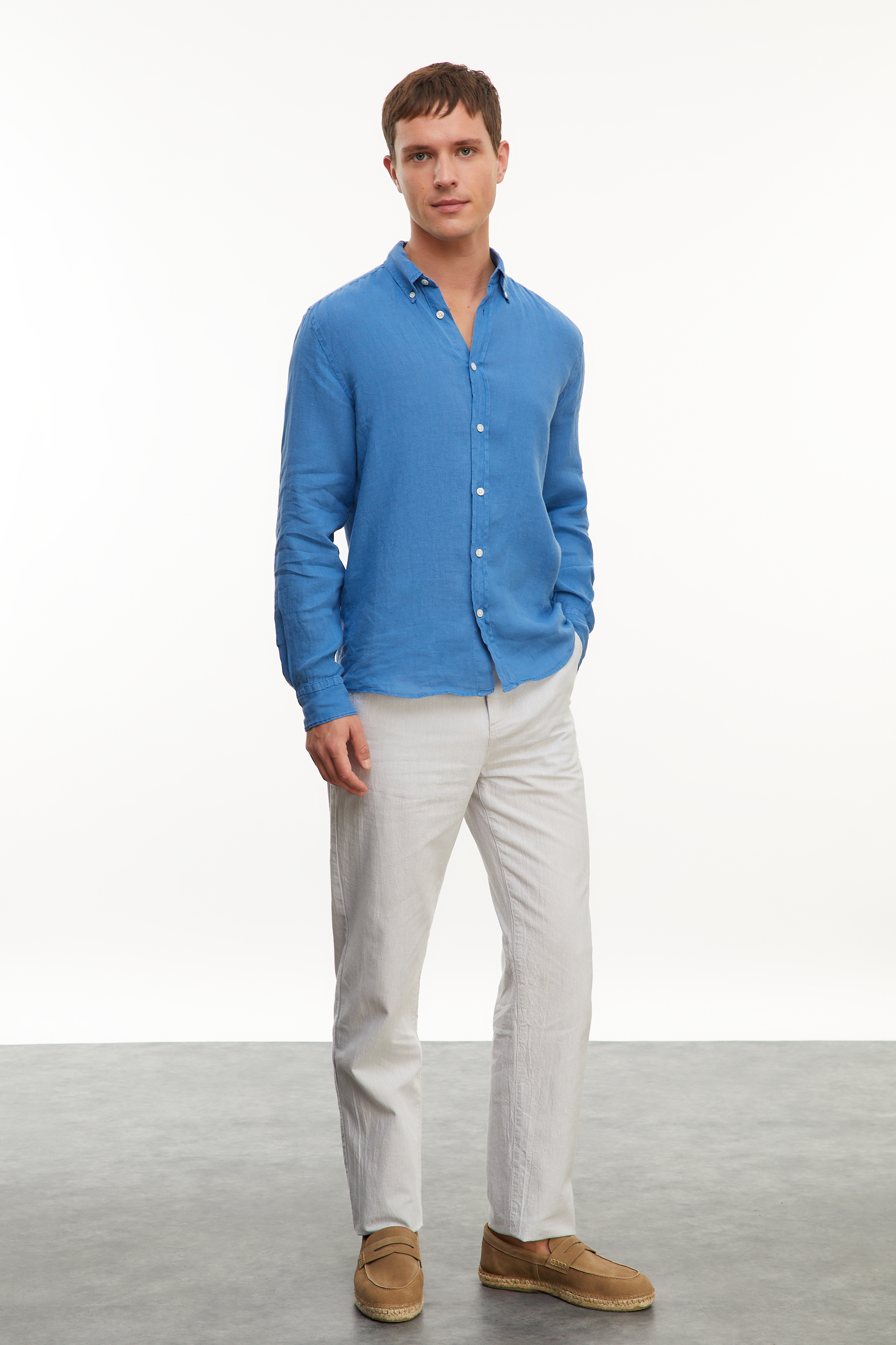 REGULAR FIT KETEN GÖMLEK