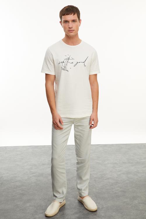  MARİN BASKI BİSİKLET YAKA KISA KOLLU T-SHIRT