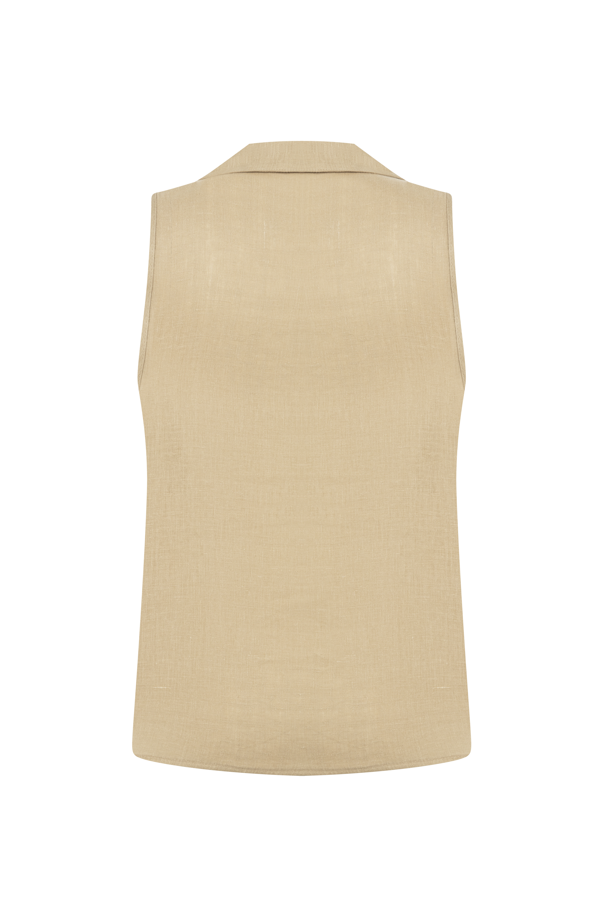 KOLSUZ CEPLİ KETEN GÖMLEK