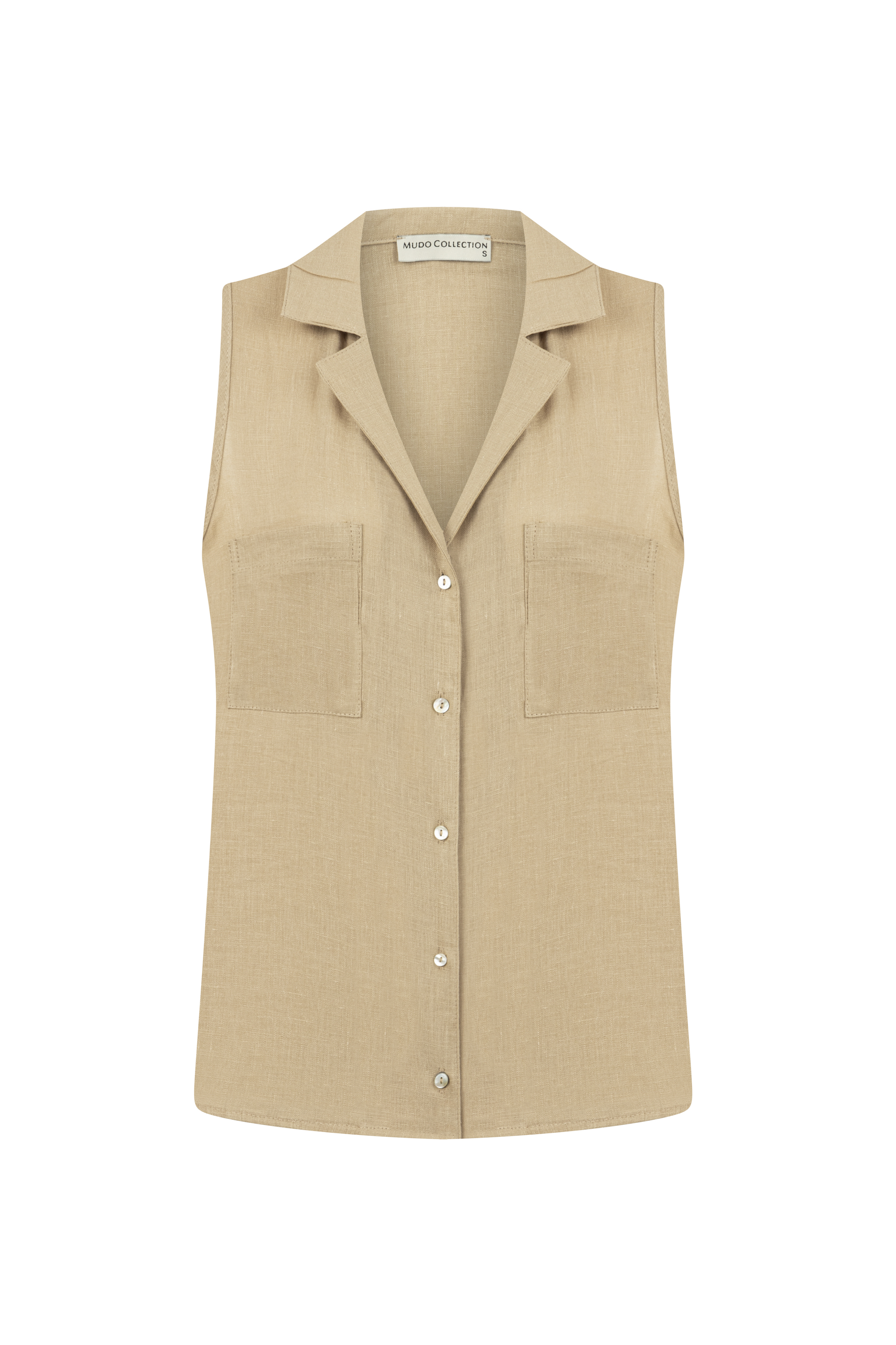 KOLSUZ CEPLİ KETEN GÖMLEK