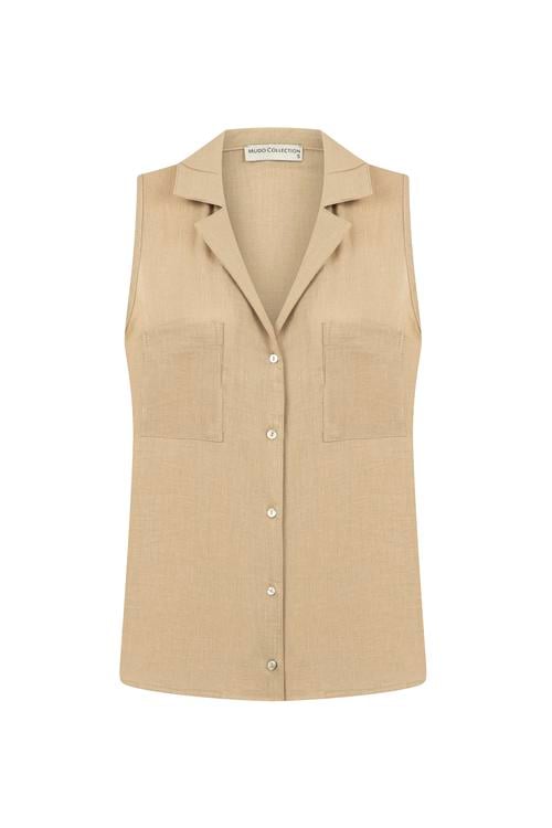  KOLSUZ CEPLİ KETEN GÖMLEK