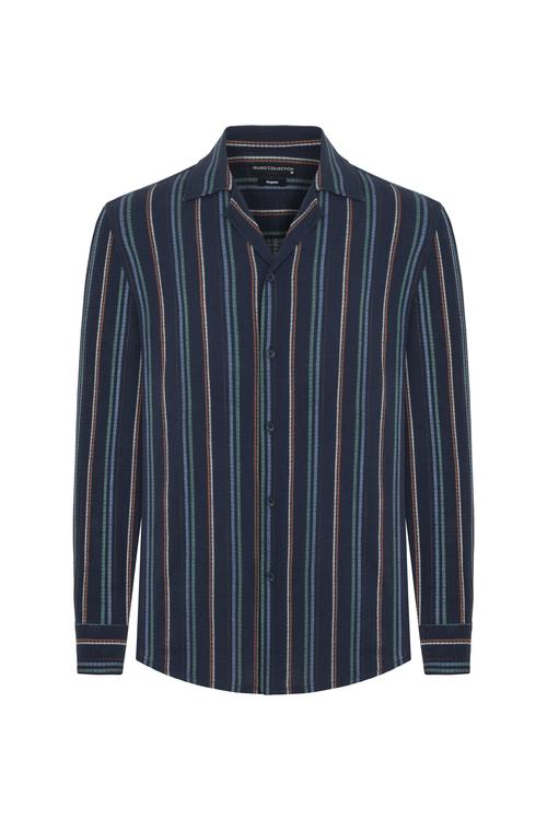  KETEN KARIŞIMLI REGULAR FIT ÇİZGİLİ GÖMLEK