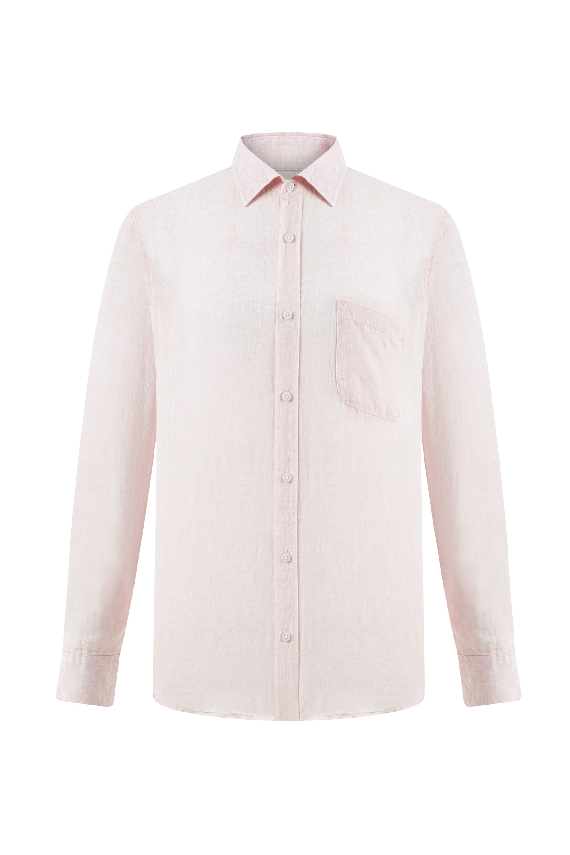 REGULAR FIT CEPLİ KETEN GÖMLEK