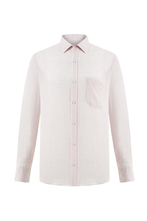  REGULAR FIT CEPLİ KETEN GÖMLEK