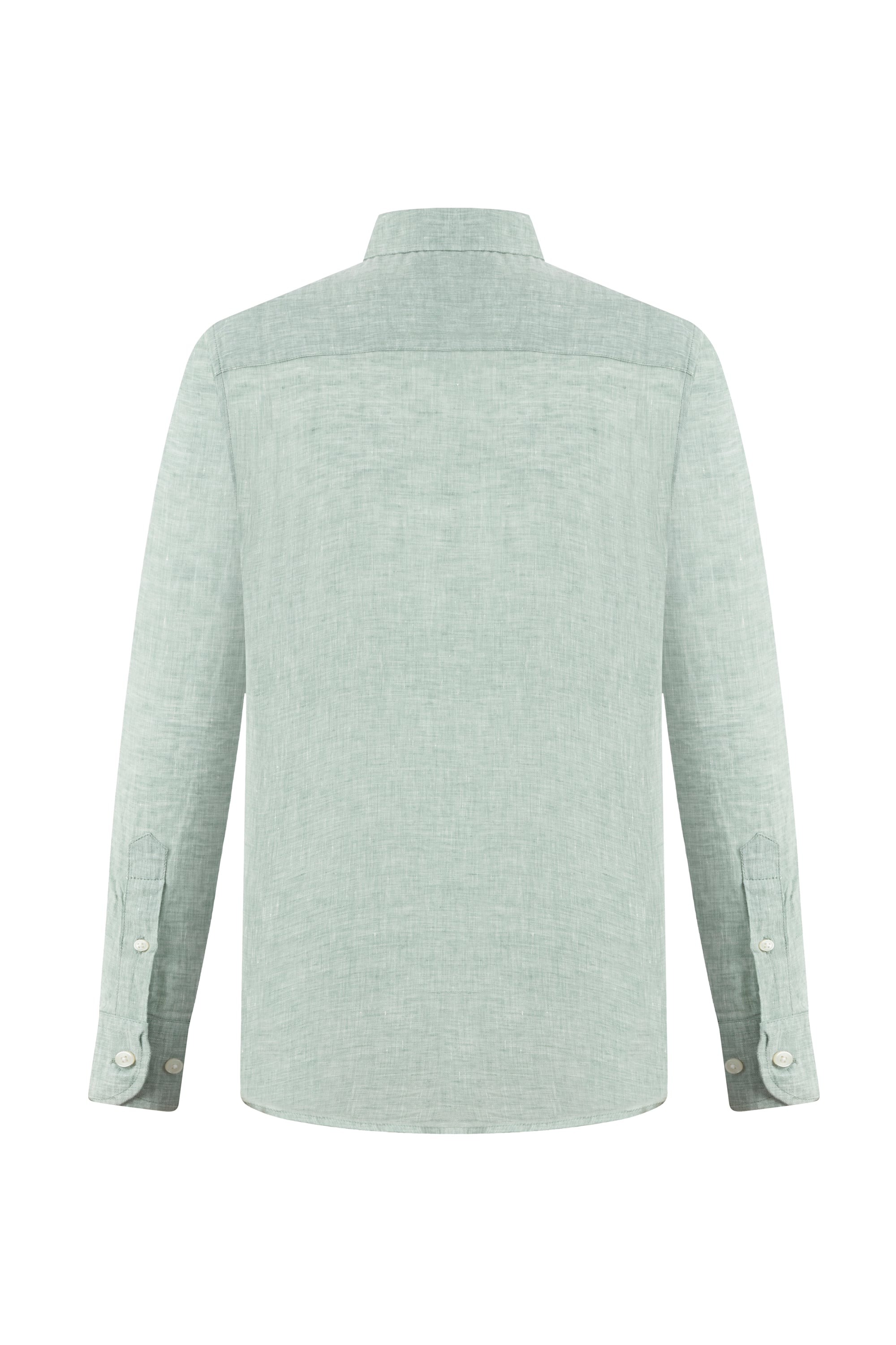 REGULAR FIT CEPLİ KETEN GÖMLEK