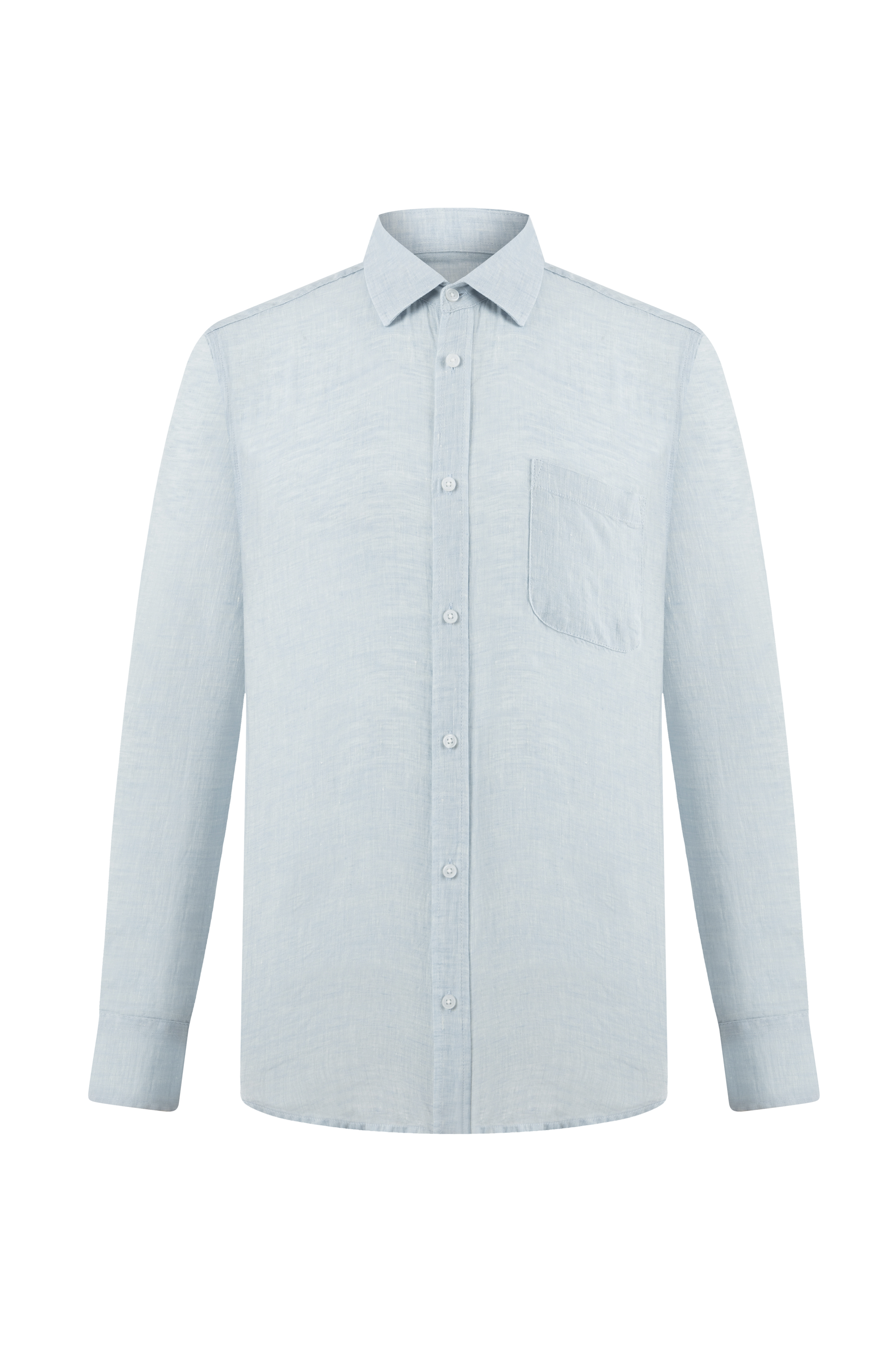 REGULAR FIT CEPLİ KETEN GÖMLEK