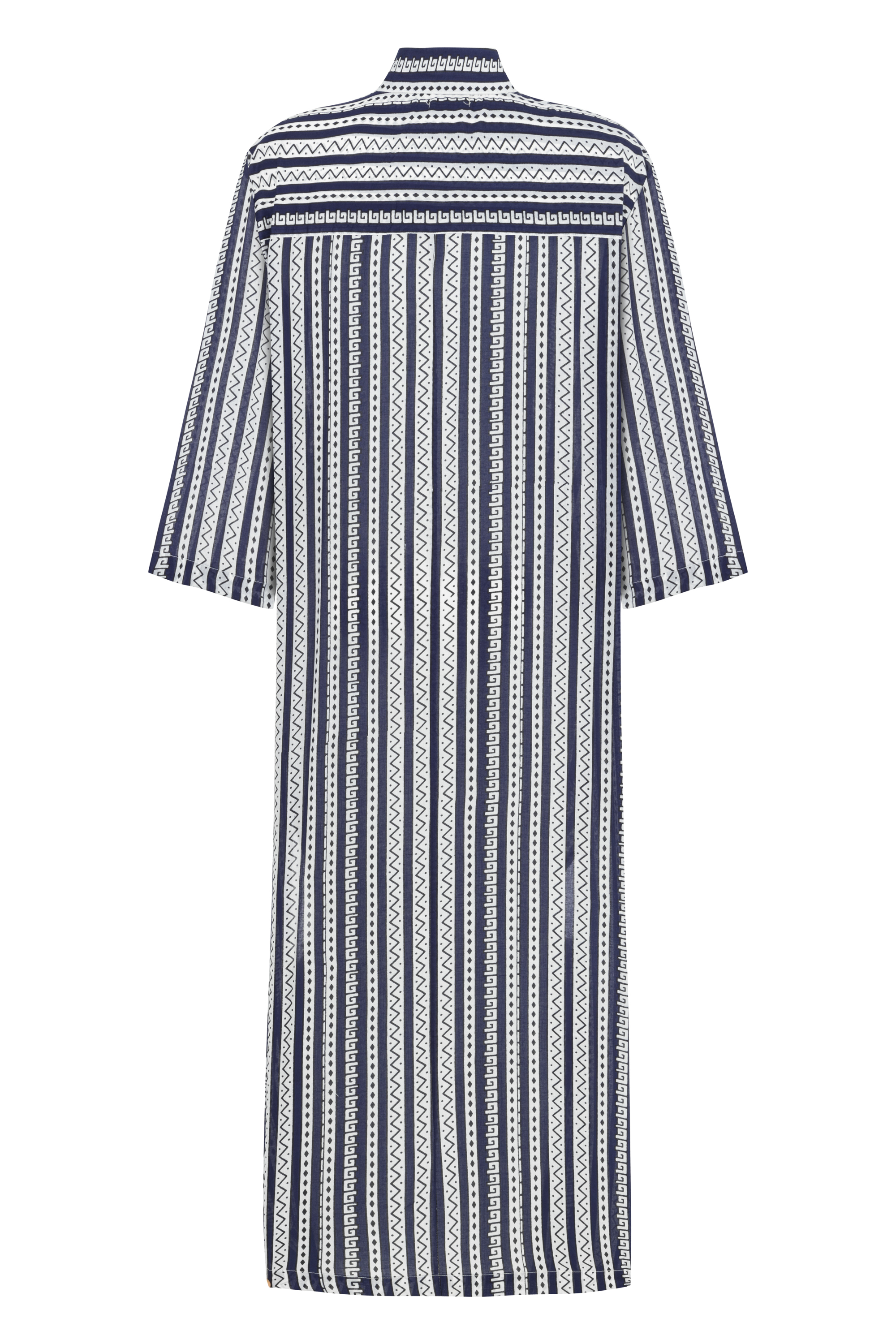 ETNİK BASKILI UZUN GÖMLEK ELBİSE