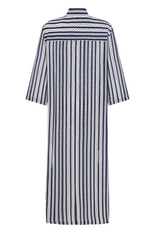  ETNİK BASKILI UZUN GÖMLEK ELBİSE