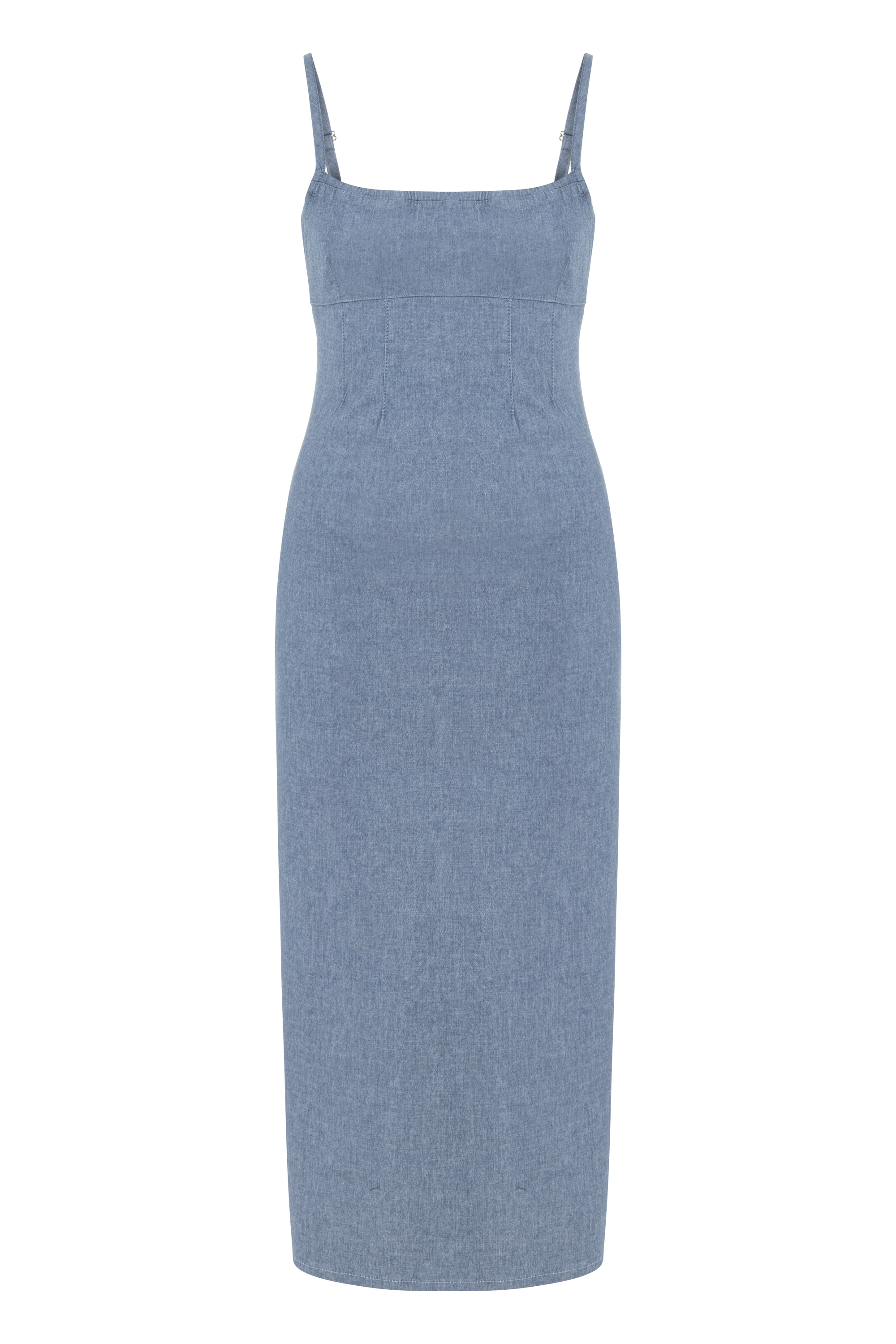 ASKILI DAR MİDİ ELBİSE