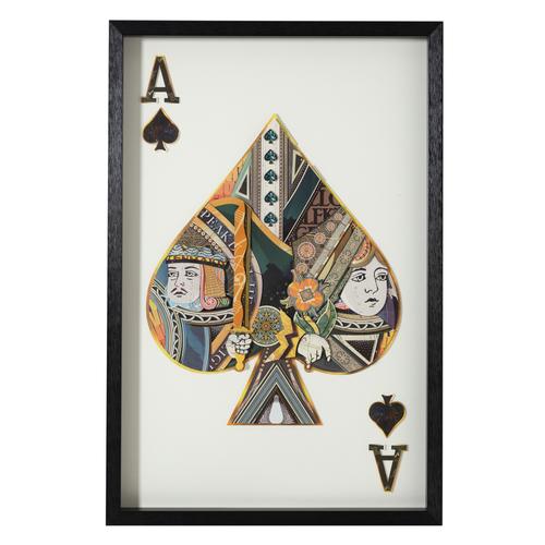  BLACK MAÇA AS ÇERÇEVELİ PANO 60X90 CM