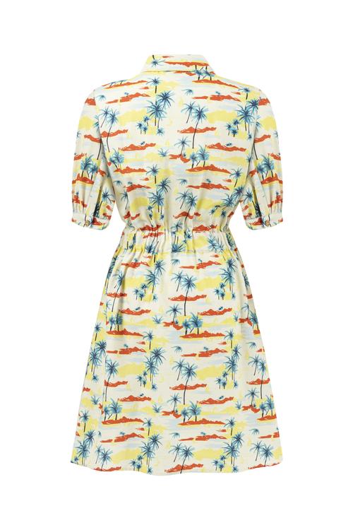  BASKILI CEPLİ MİNİ GÖMLEK ELBİSE