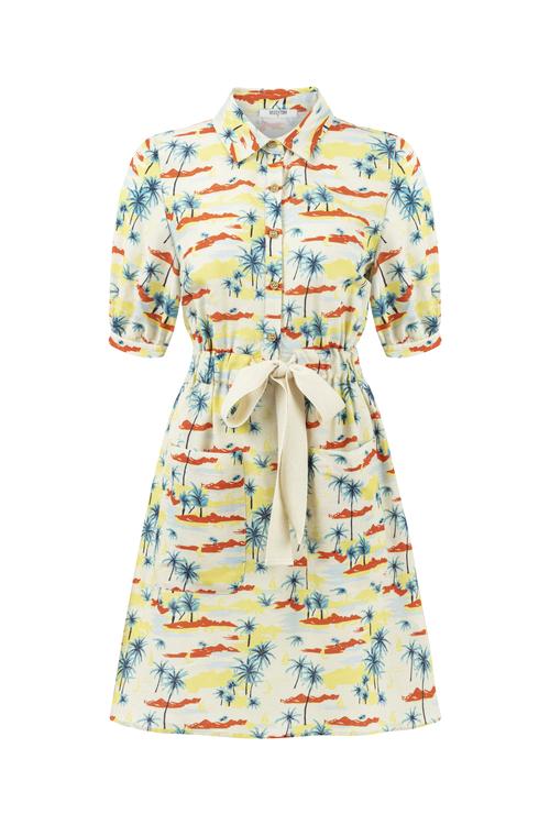  BASKILI CEPLİ MİNİ GÖMLEK ELBİSE