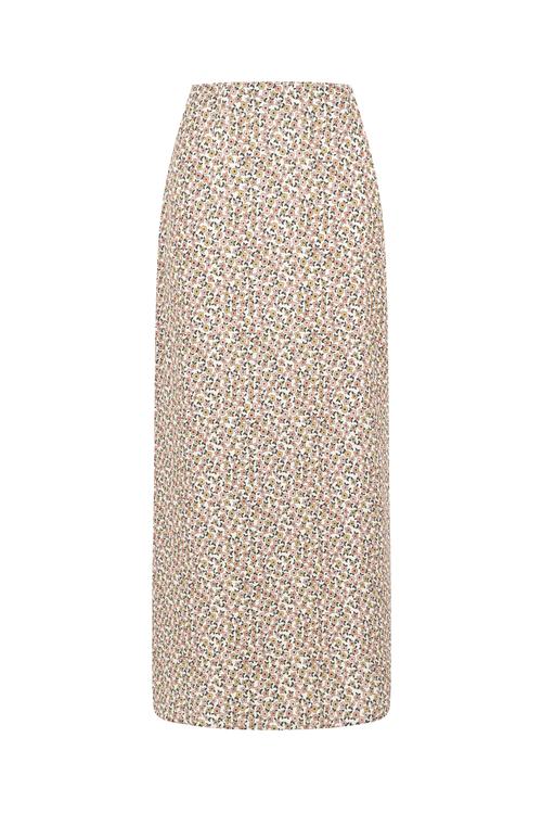  ÇİÇEKLİ A FORM MİDİ ETEK