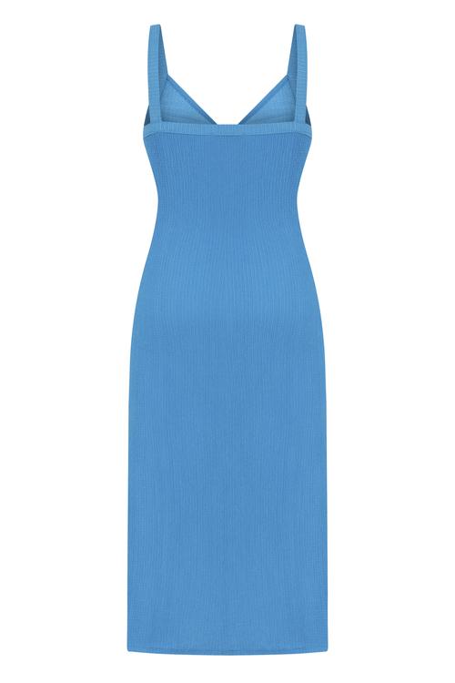  KRUVAZE ASKILI MİDİ ELBİSE