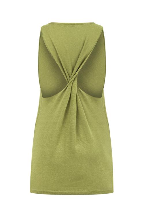  KETEN KARIŞIMLI DEGAJE YAKA BLUZ