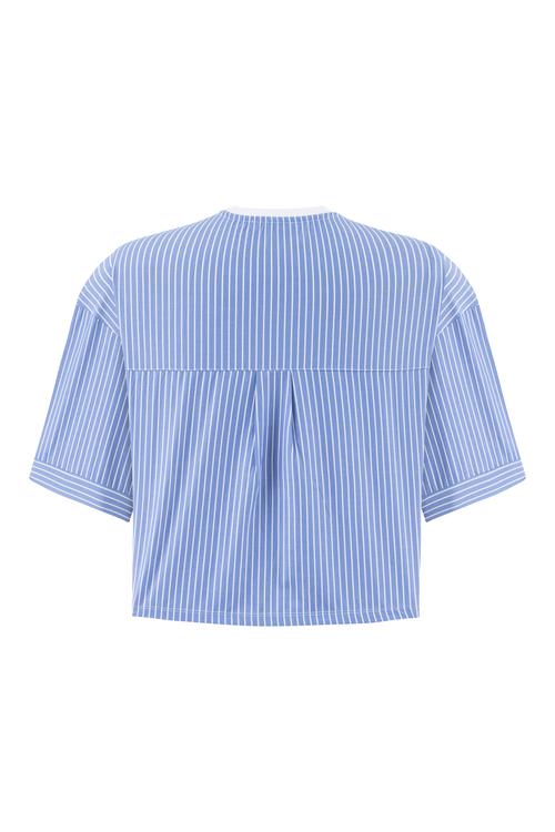  ÇİZGİLİ BİSİKLET YAKA PAMUK T-SHIRT