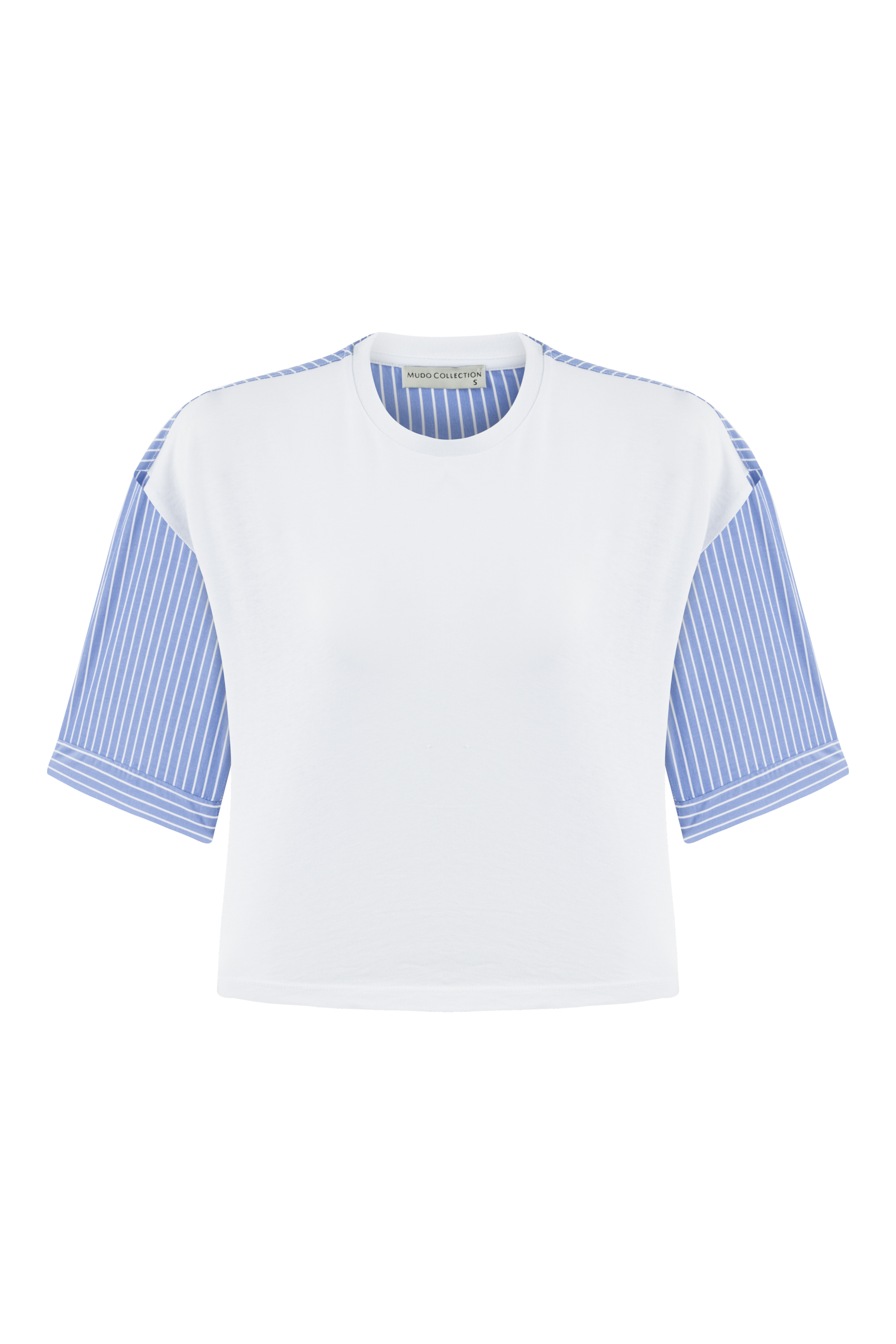 ÇİZGİLİ BİSİKLET YAKA PAMUK T-SHIRT