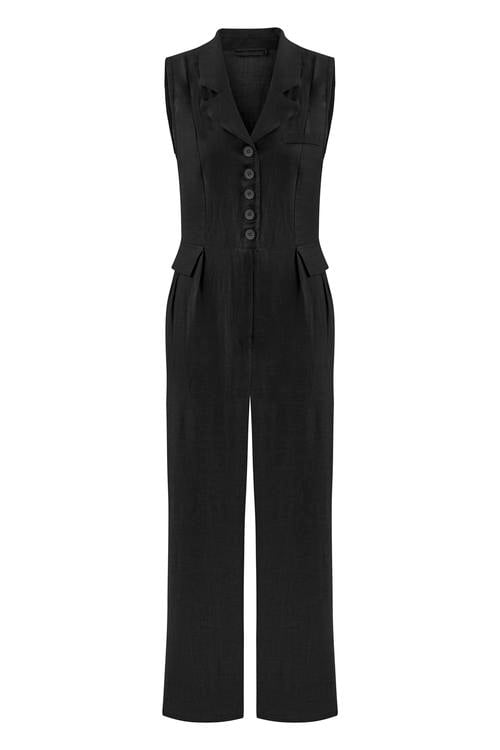  KETEN V YAKA CEPLİ UZUN TULUM