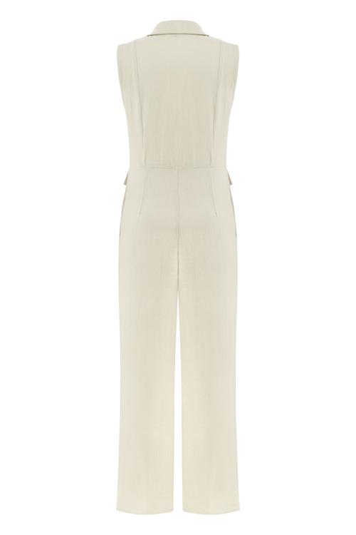  KETEN V YAKA CEPLİ UZUN TULUM