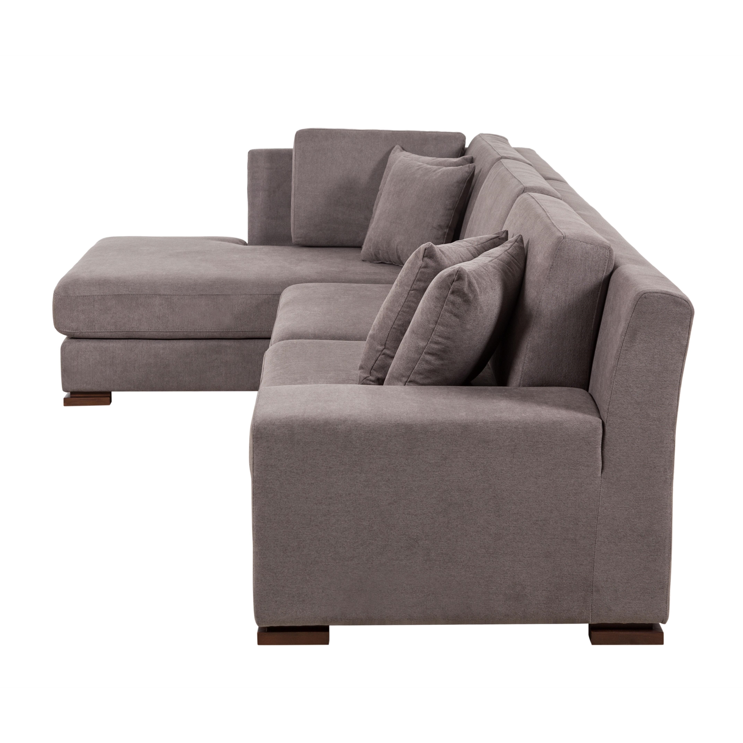 CAPRI GRİ AHŞAP AYAK L KOLTUK SAĞ