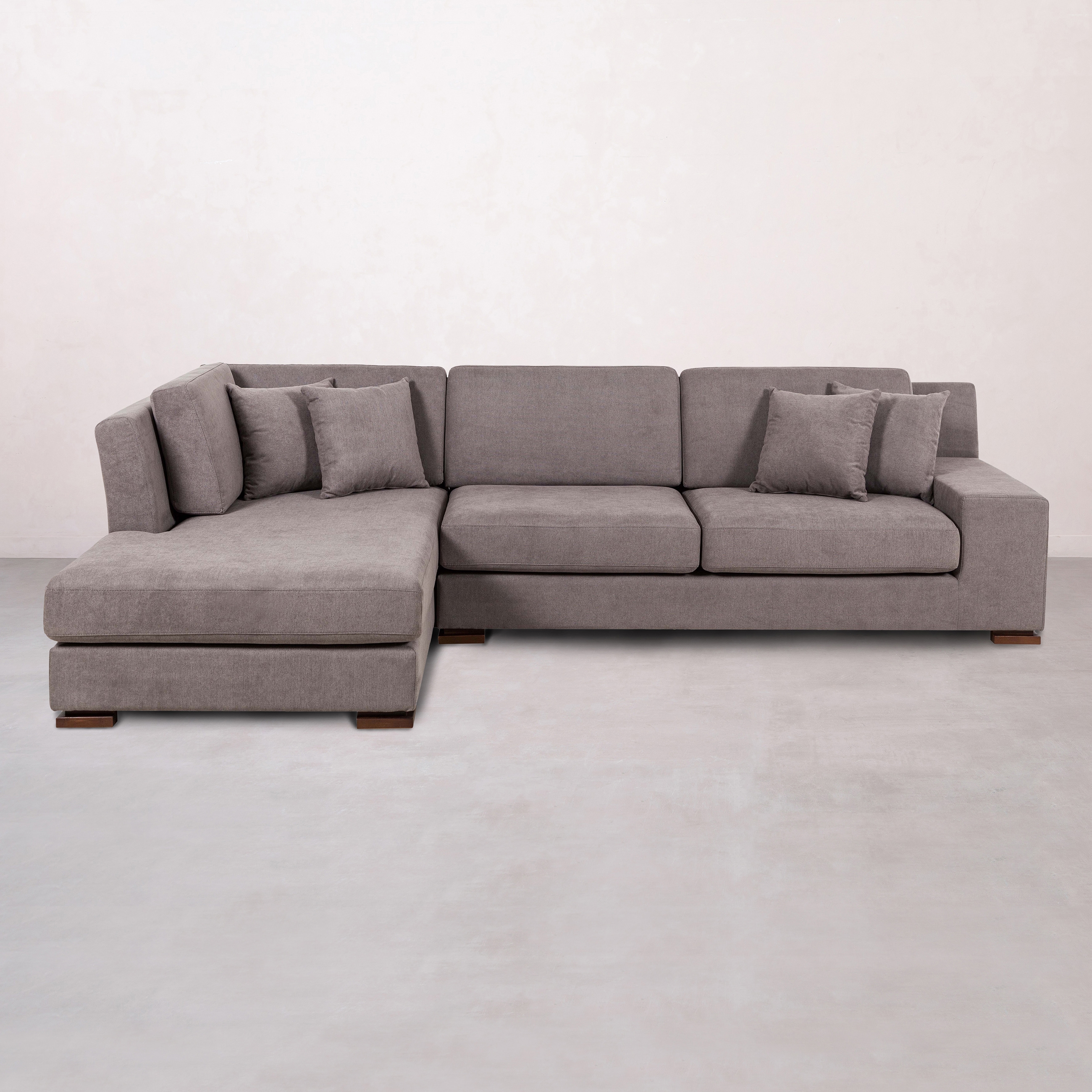 CAPRI GRİ AHŞAP AYAK L KOLTUK SAĞ