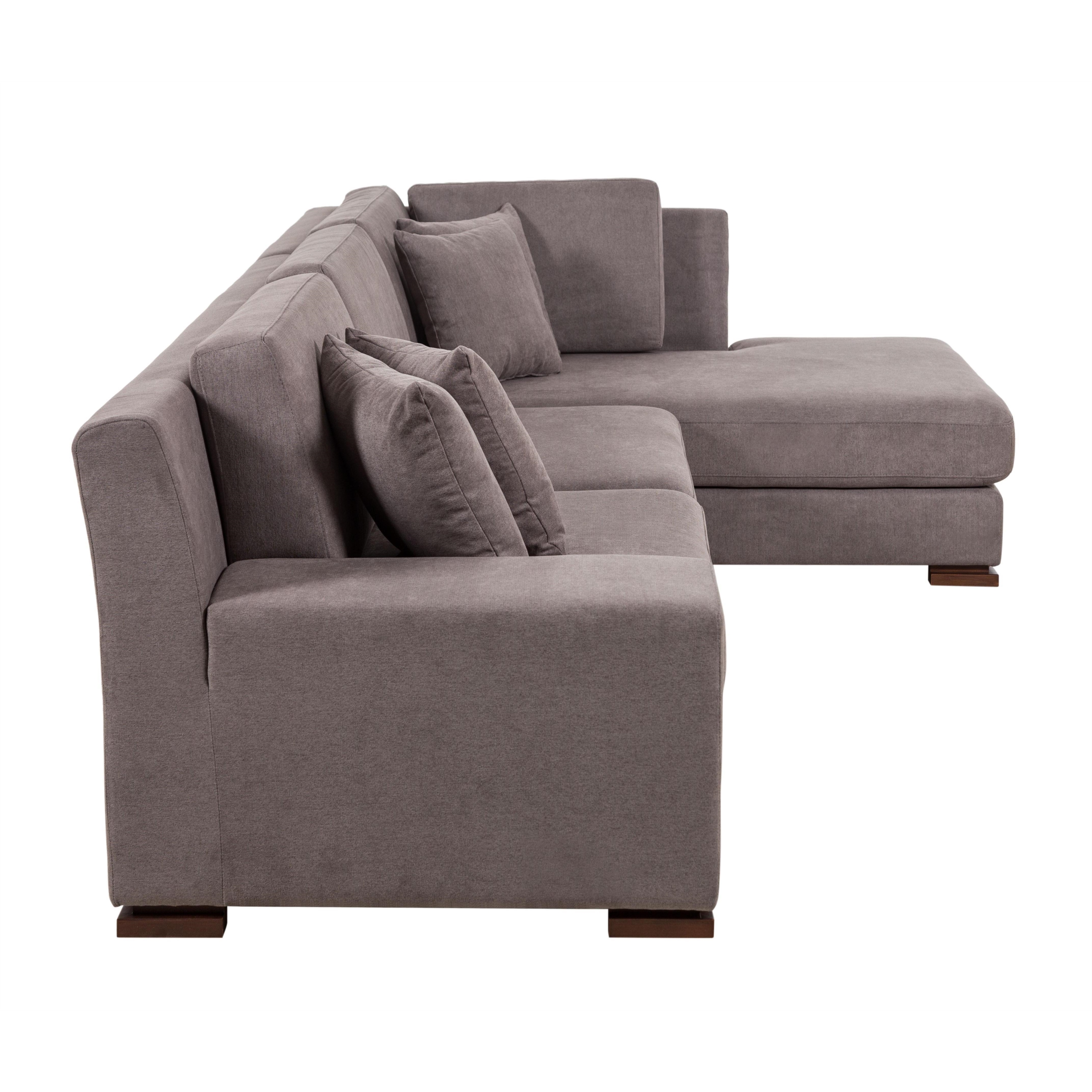 CAPRI GRİ AHŞAP AYAK L KOLTUK SOL