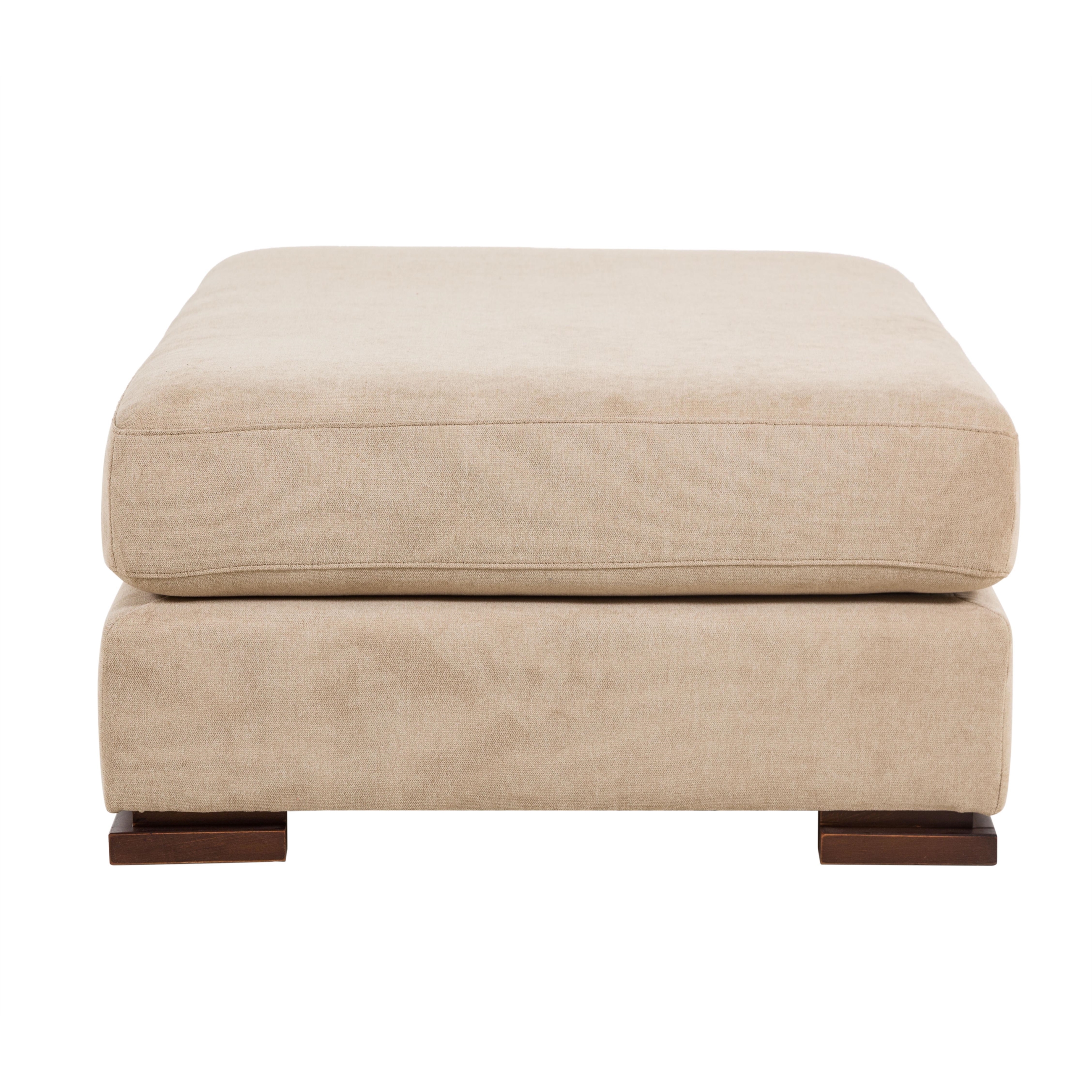 CAPRI AHŞAP AYAK PUF BEJ