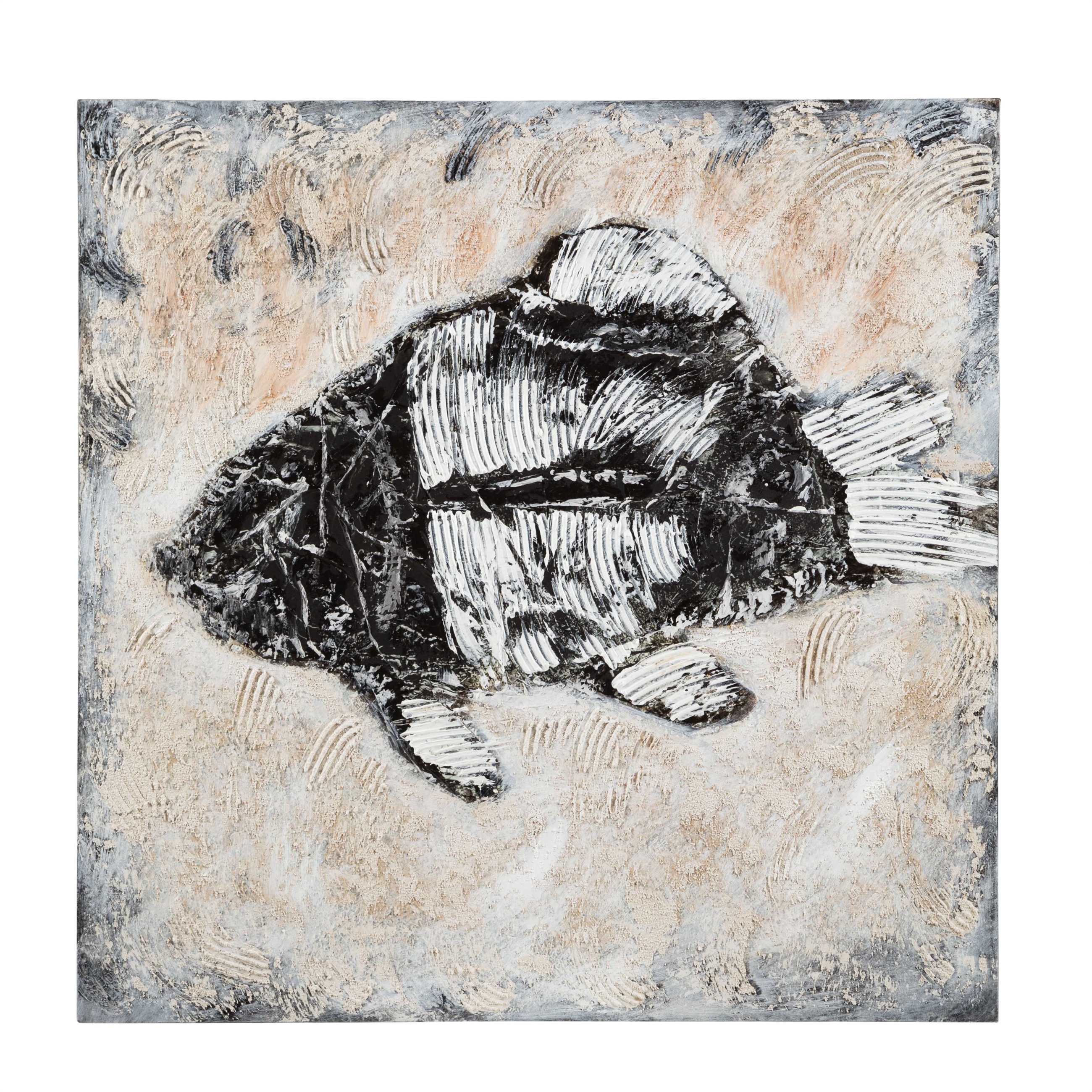 FOSSIL FISH YAĞLIBOYA TABLO 100X100CM