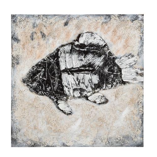 FOSSIL FISH YAĞLIBOYA TABLO 100X100CM