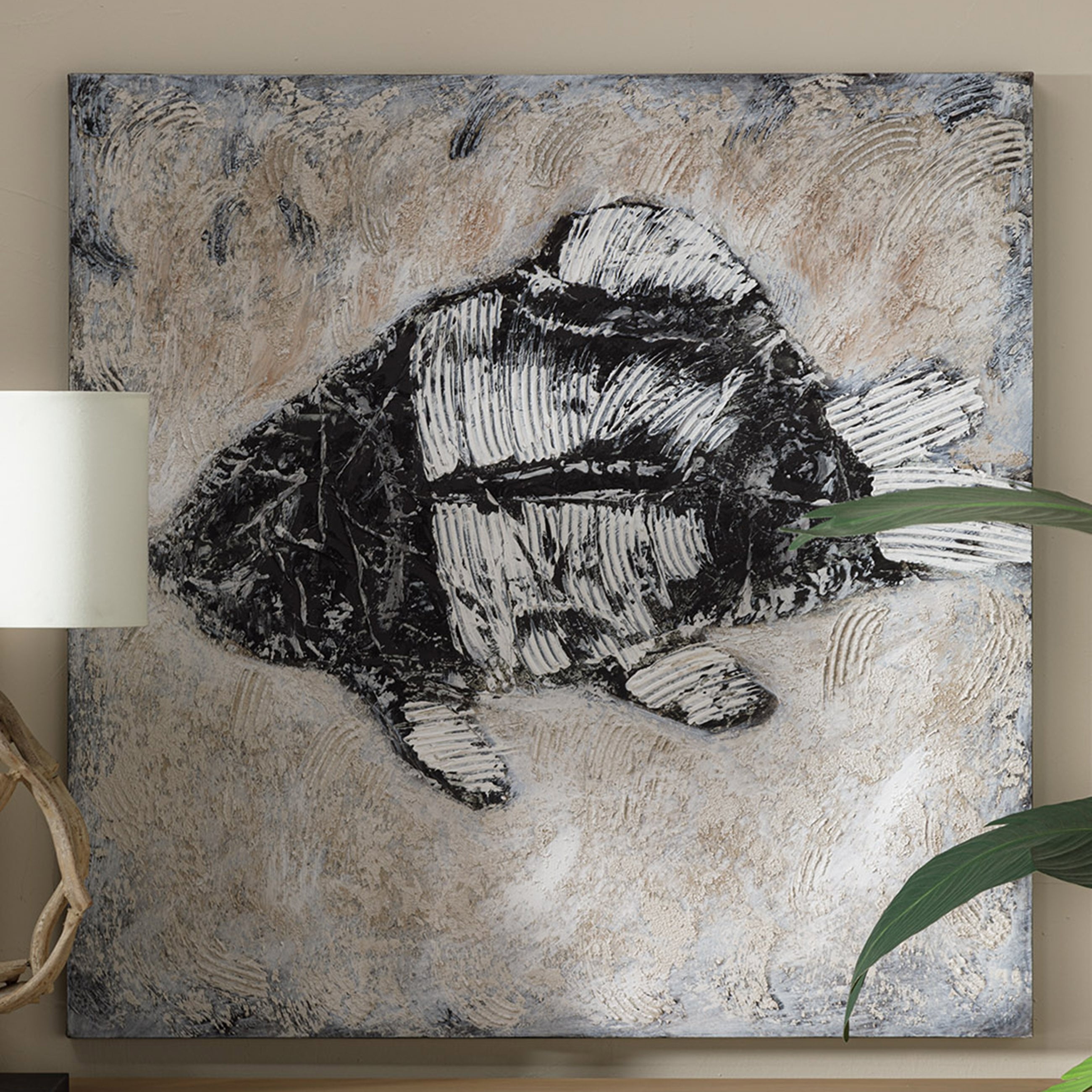 FOSSIL FISH YAĞLIBOYA TABLO 100X100CM