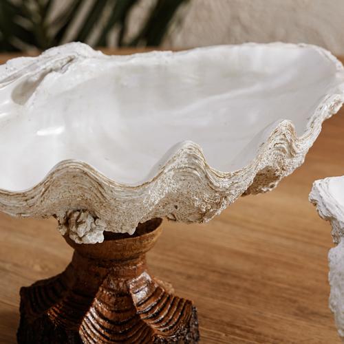  SHELL DEKORATİF KASE BEYAZ 45X25X23 CM