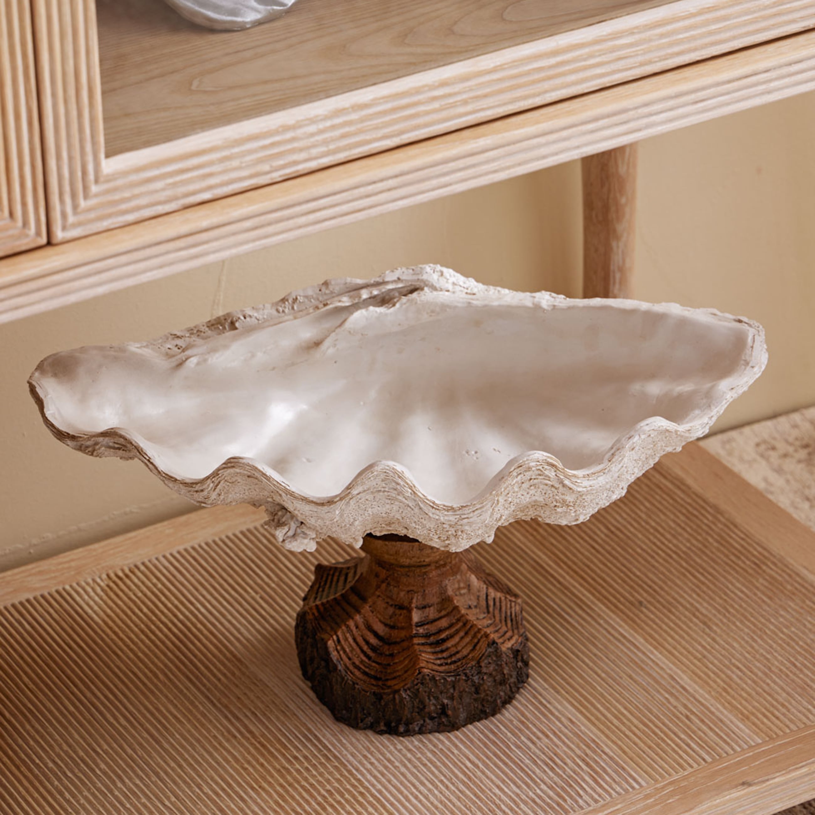 SHELL DEKORATİF KASE BEYAZ 45X25X23 CM