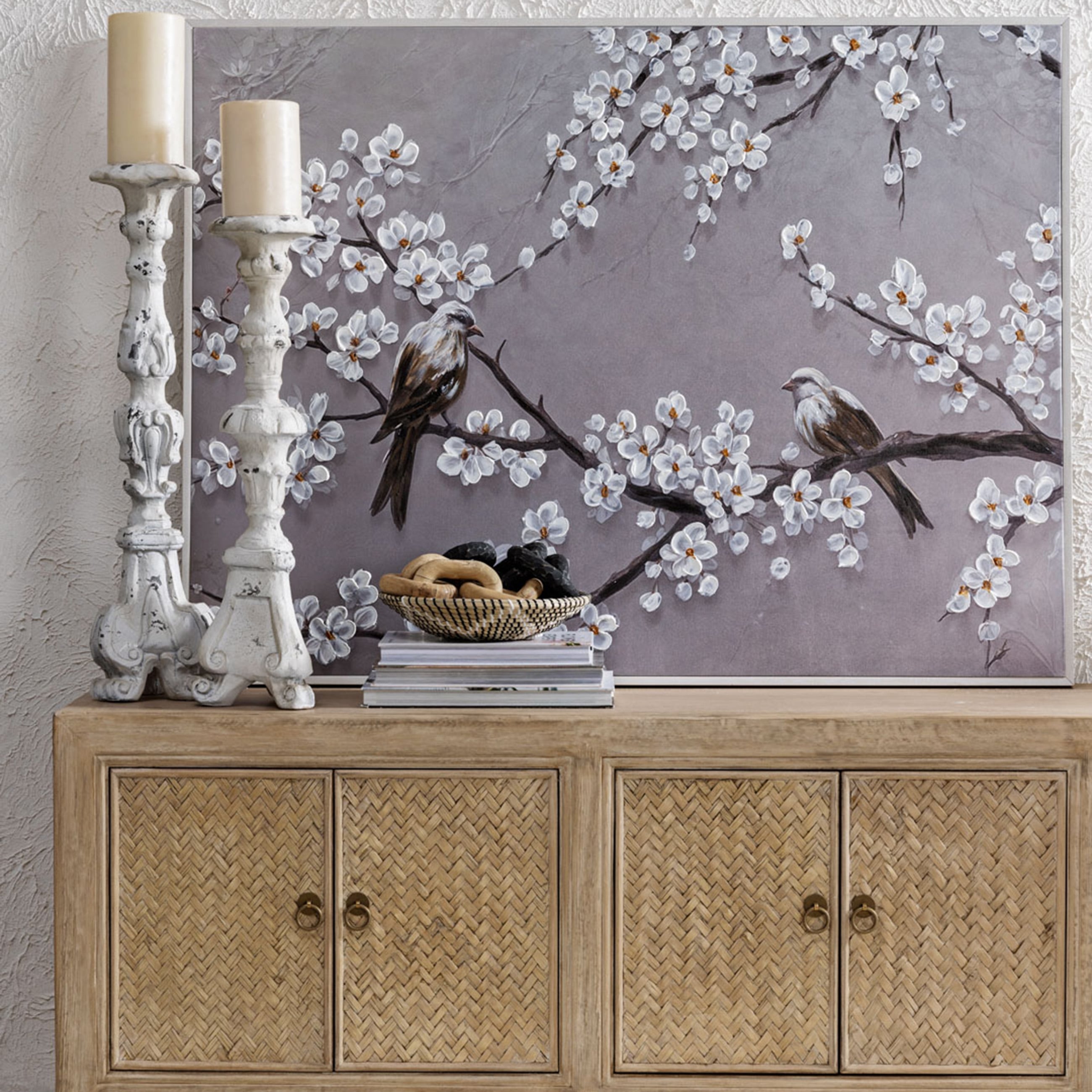 SPRING BIRDS ÇERÇEVELİ YAĞLIBOYA TABLO 90X120CM