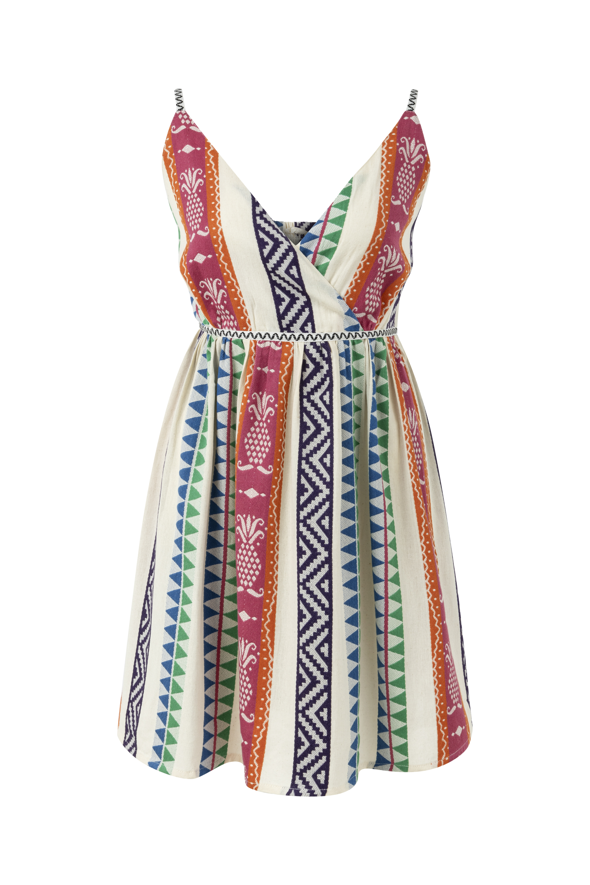 ETNİK DESENLİ A FORM MİNİ ELBİSE