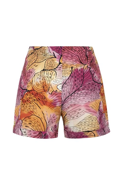  ÇİÇEKLİ KETEN KARIŞIMLI MİNİ ŞORT