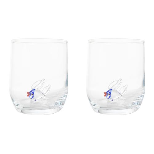  MAVİ BALIK FİGÜRLÜ BARDAK SETİ 2 Lİ 205 ML