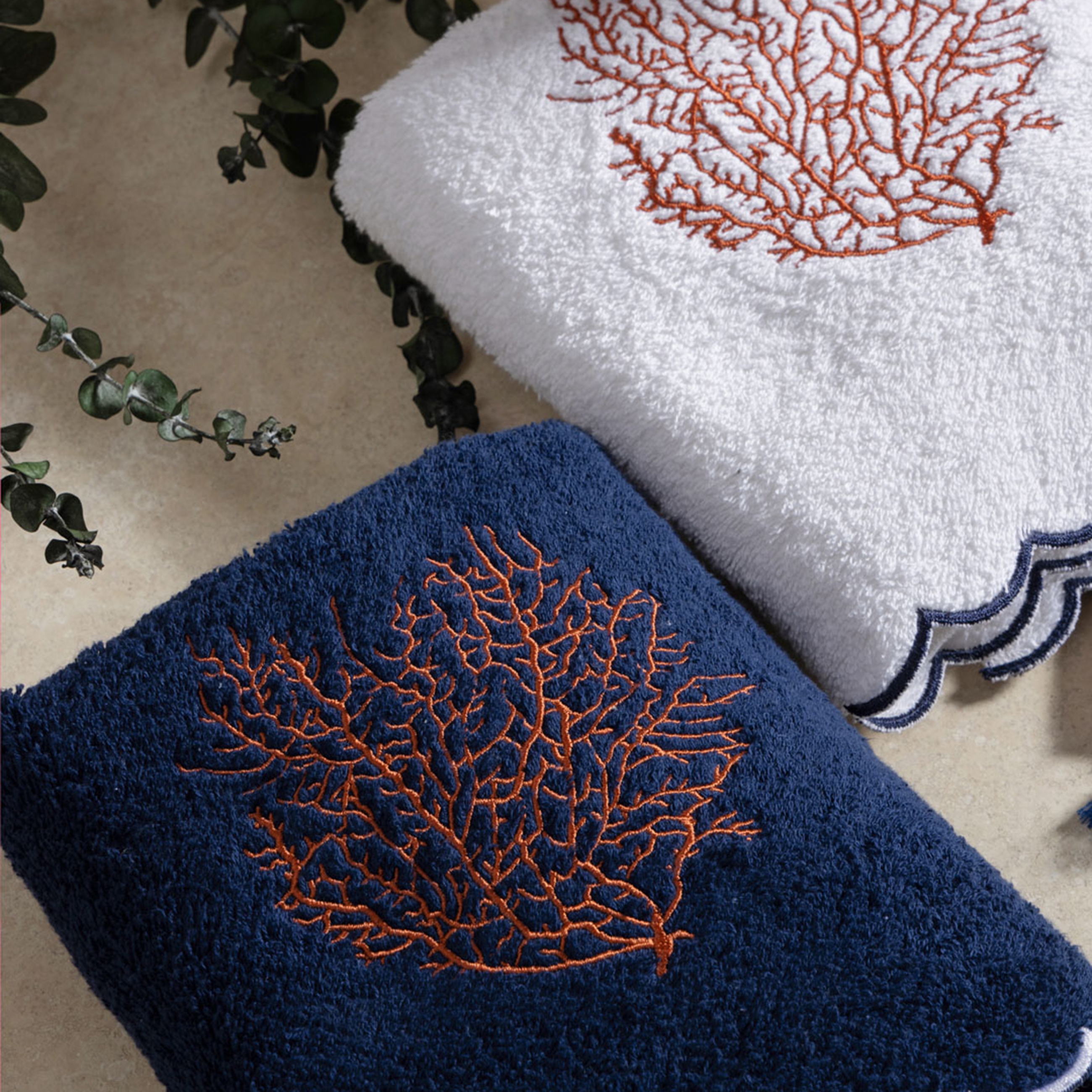 MARİN MERCAN YÜZ HAVLUSU LACİVERT 50X80