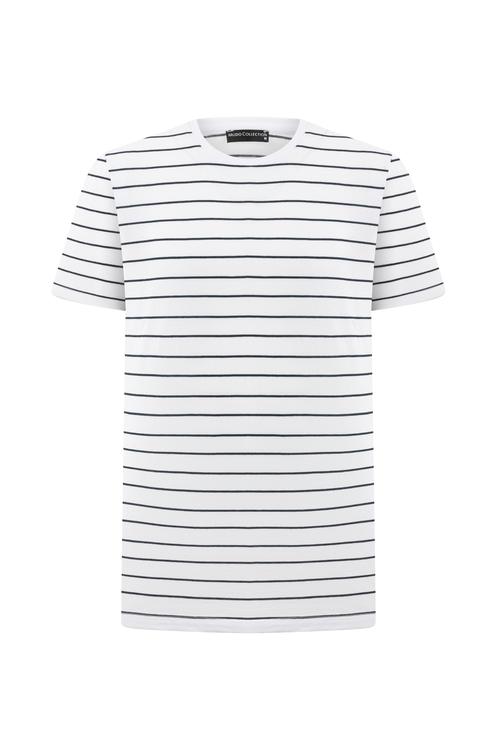  ÇİZGİLİ BİSİKLET YAKA T-SHIRT