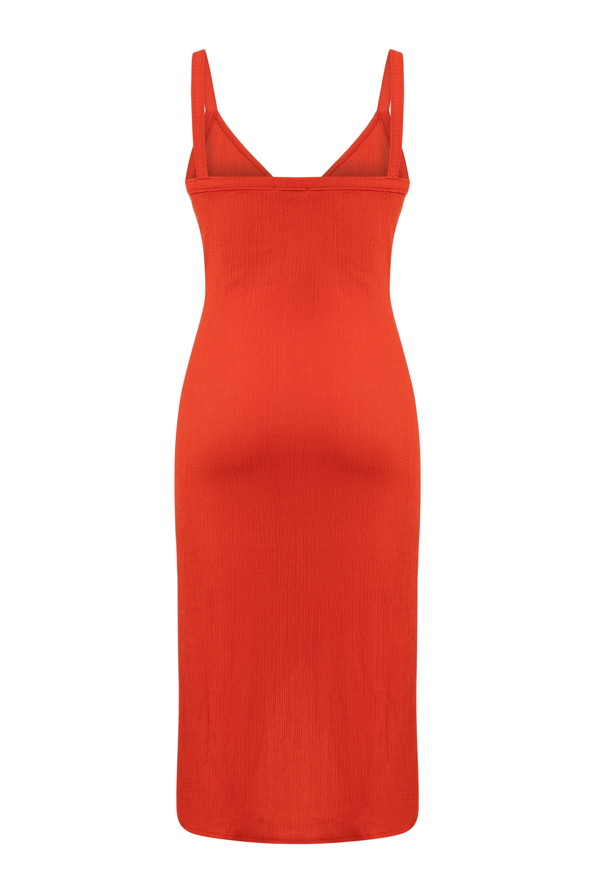 KRUVAZE ASKILI MİDİ ELBİSE