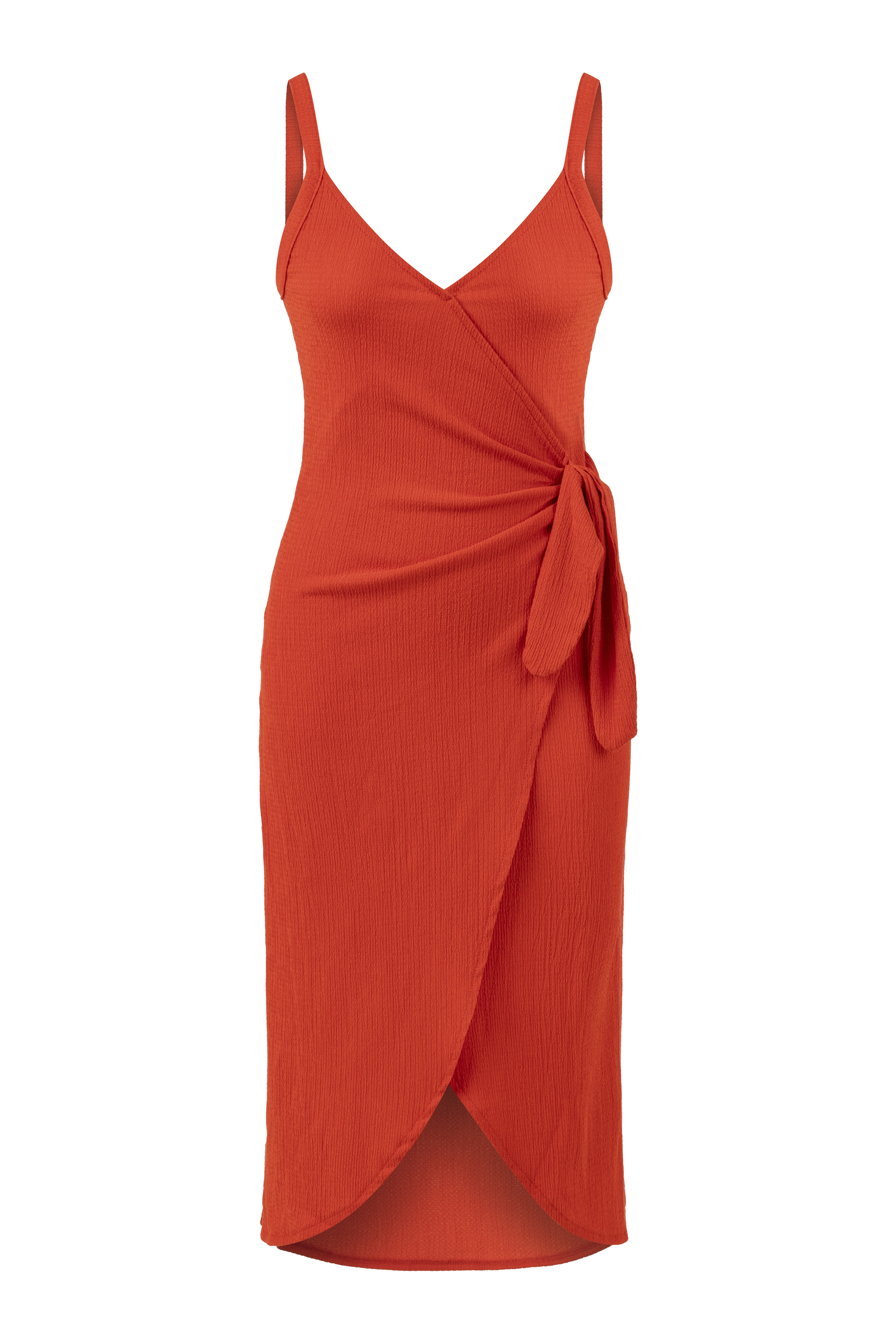 KRUVAZE ASKILI MİDİ ELBİSE