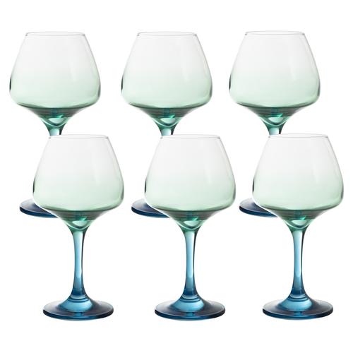  LOU YEŞİL & MAVİ KADEH 6'LI 550ML