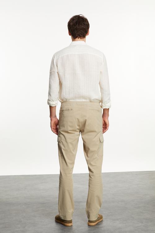  ÇİZGİLİ REGULAR FIT KETEN GÖMLEK