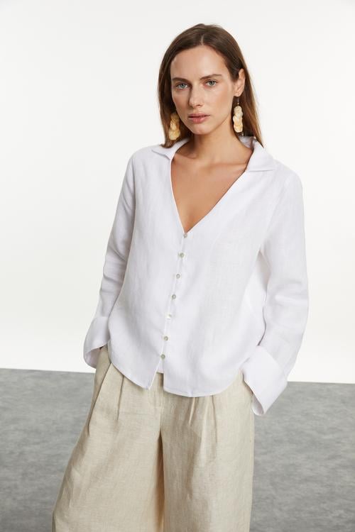  RELAX FIT KETEN GÖMLEK