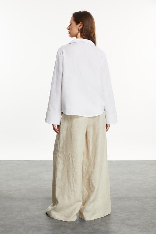  RELAX FIT KETEN GÖMLEK